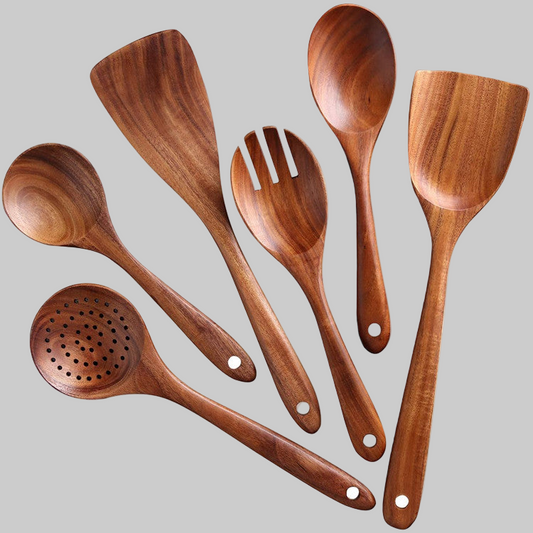 Wooden Cooking Utensil Set, 7pcs, including a Cup,  Acacia Hardwood