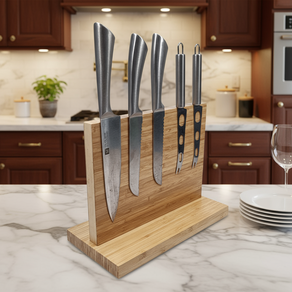 Countertop Magnetic Knife Holder, Bamboo