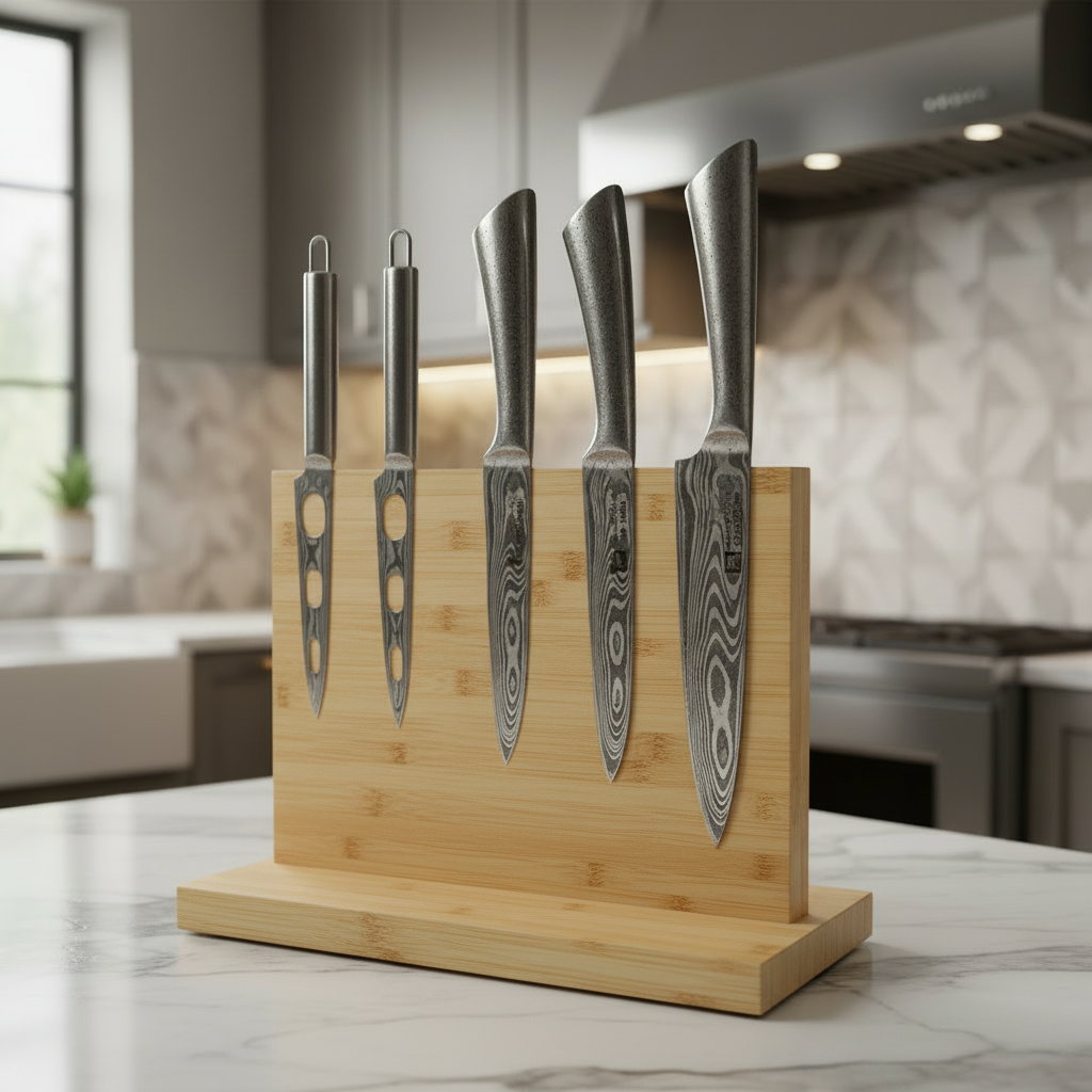 Countertop Magnetic Knife Holder, Bamboo