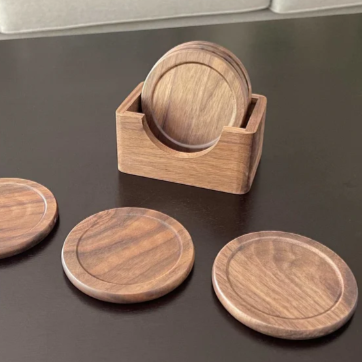 Wooden Coasters, Light Hardwood
