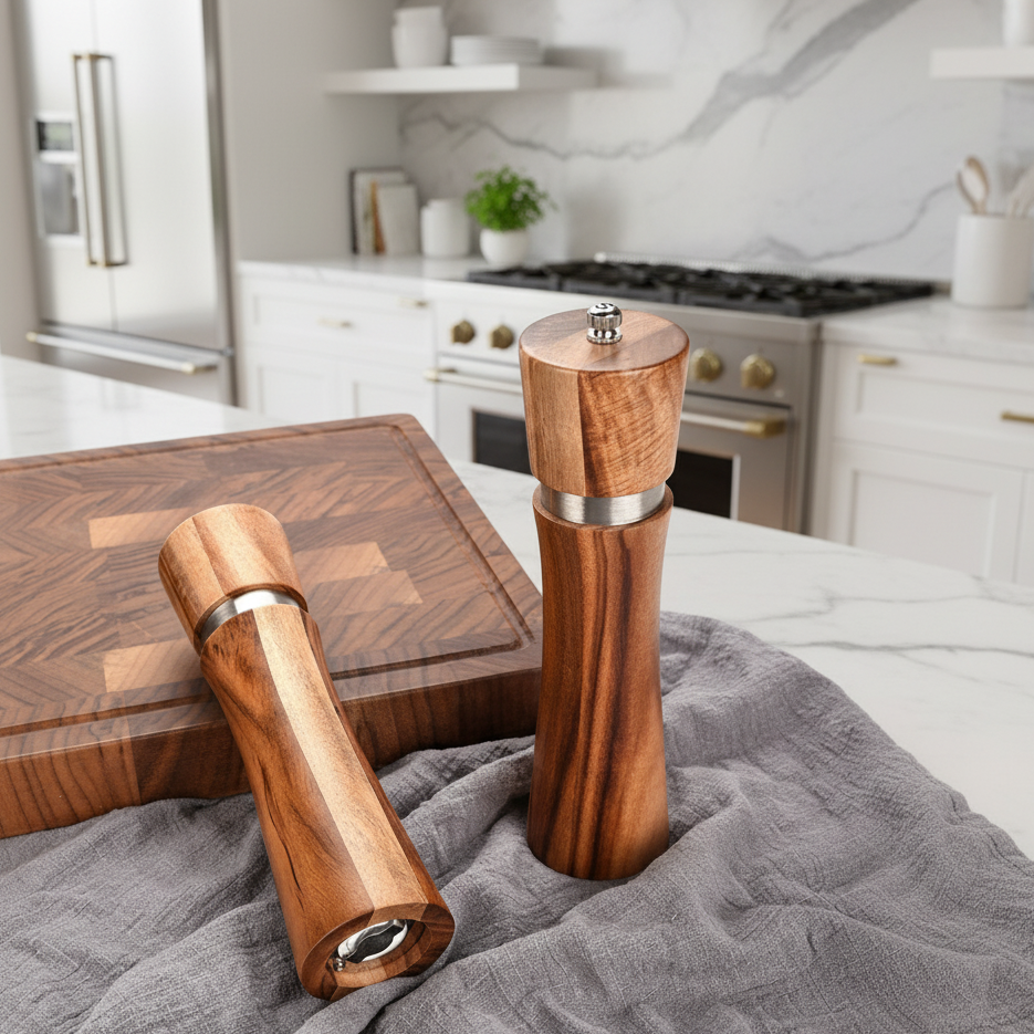 Spice Mill Set, with Metal ring, 2pcs