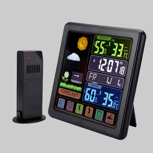 Digital Weather Station, Black with Indoor/Outdoor wireless sensor