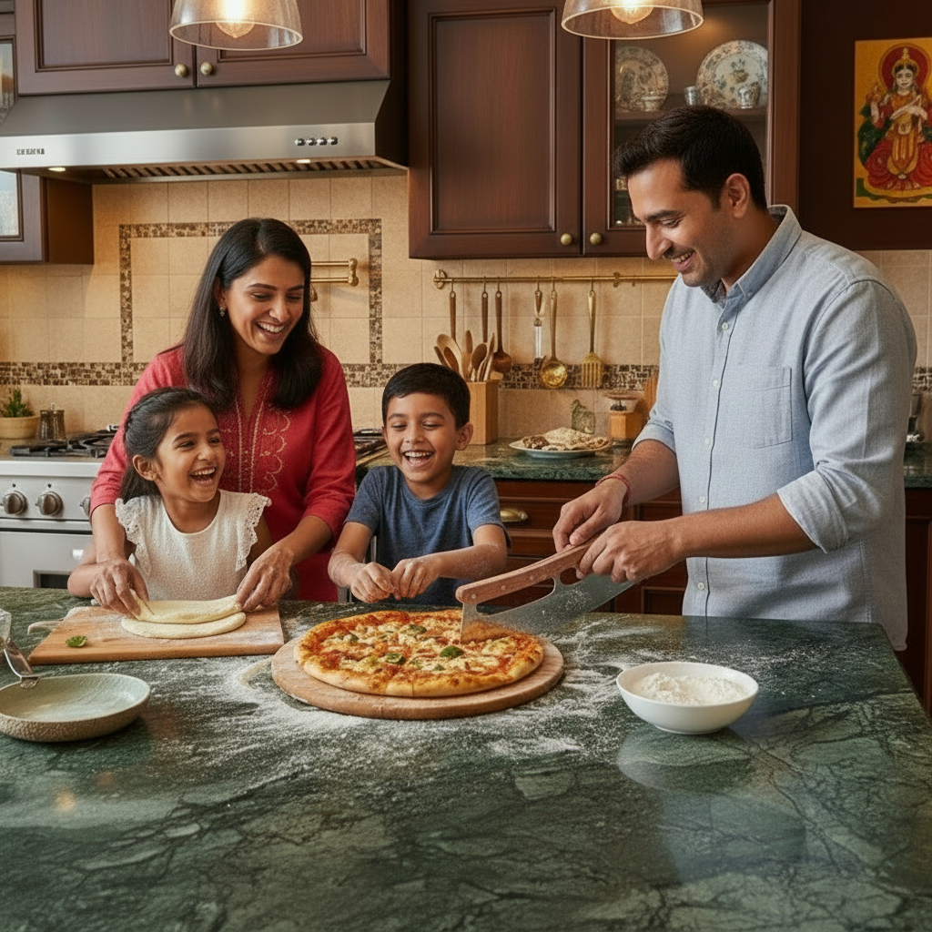 14" Pizza Cutter, Premium Wooden Handle