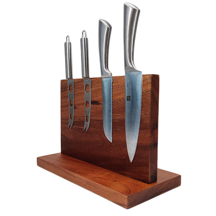 Countertop Magnetic Knife Holder, Acacia Hardwood