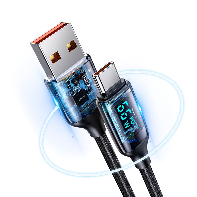 LED 4ft USB to Type-C Charging Cable, 100W