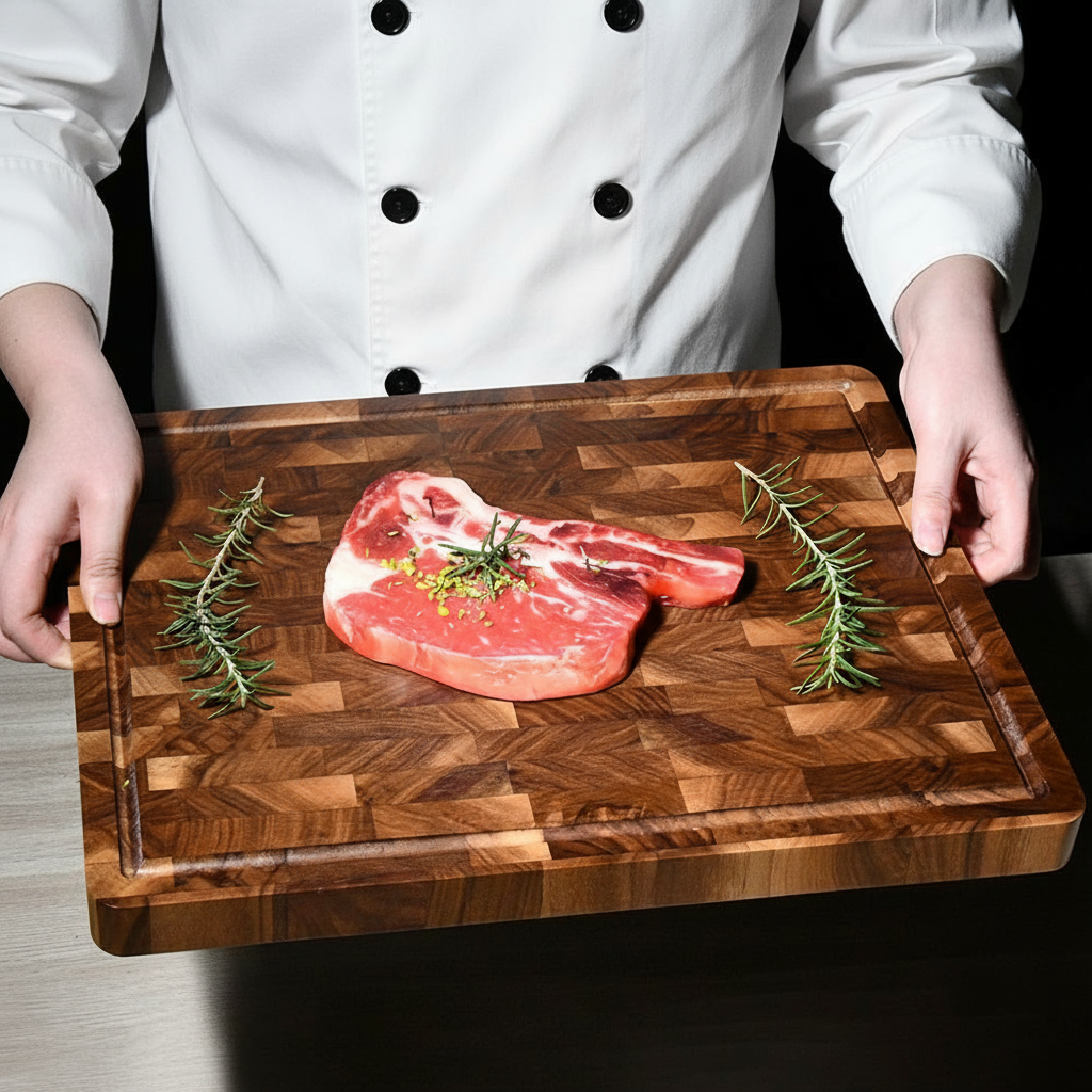 Chief's Upscale Cutting Board, Organic Acacia Hardwood