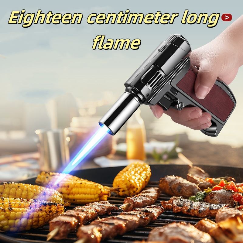 Gas Lighter Torch "Silver Metal Color" Pistol grip Handle