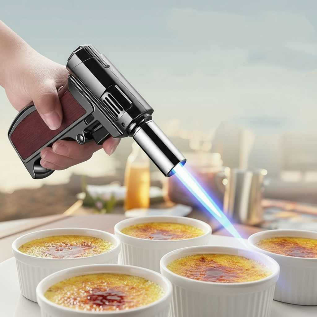 Gas Lighter Torch "Gun Metal Color" Pistol grip Handle