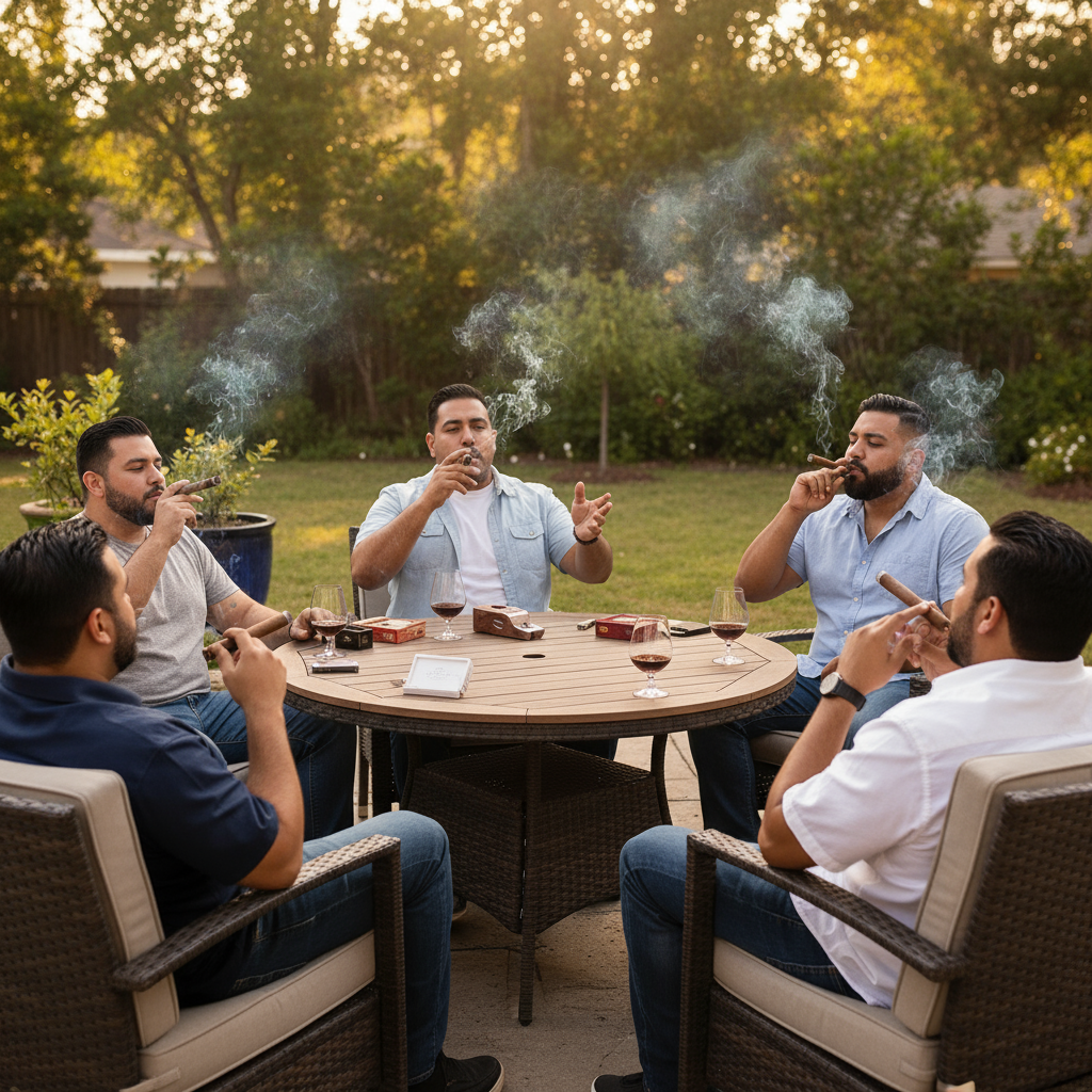 Cigar Lighter Torch, "Redwood grain", with V-shaped Cigar Cutter
