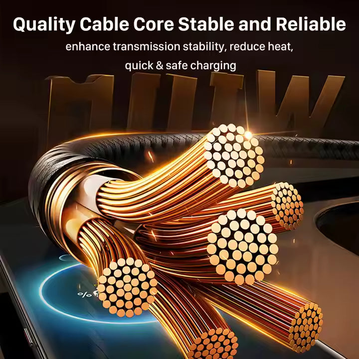 LED 6.5ft Type-C to Type-C Charging Cable, 100W