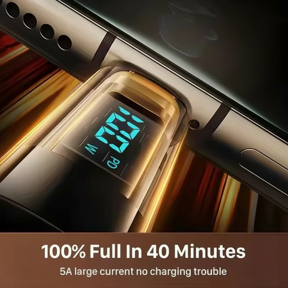 LED 4ft USB to Type-C Charging Cable, 100W