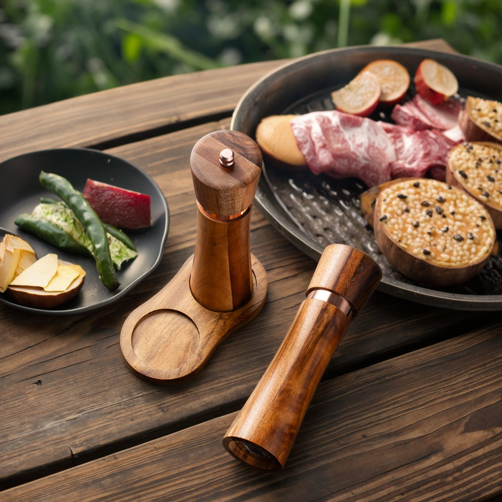 Spice Mill Set, with Metal ring, 2pcs