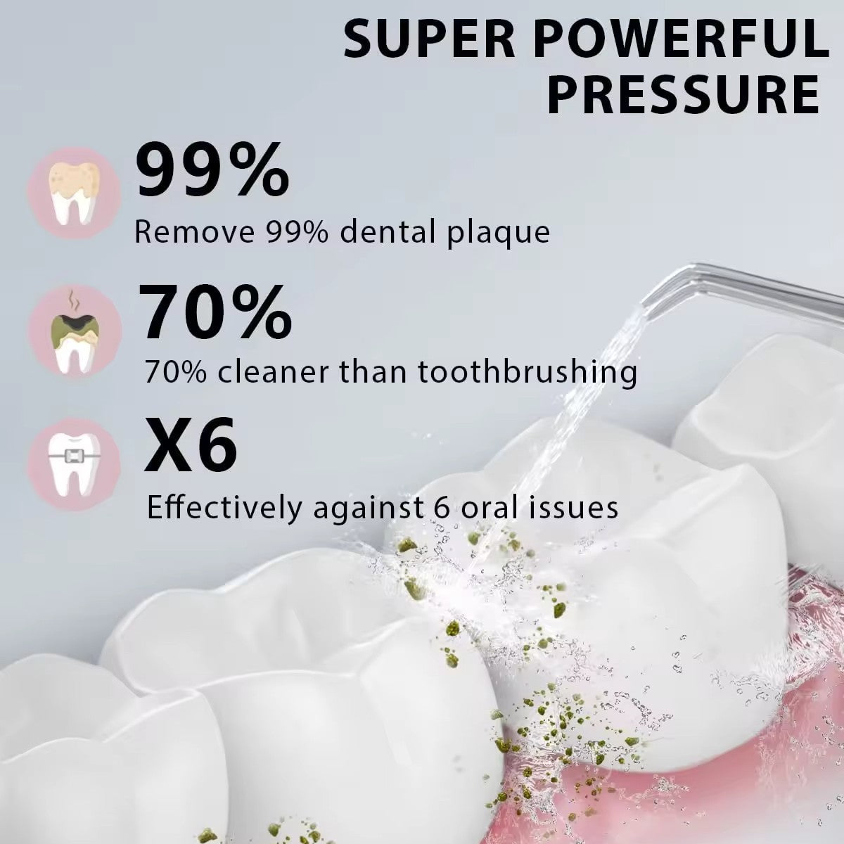 Electric Oral Irrigator, Black, Rechargeable