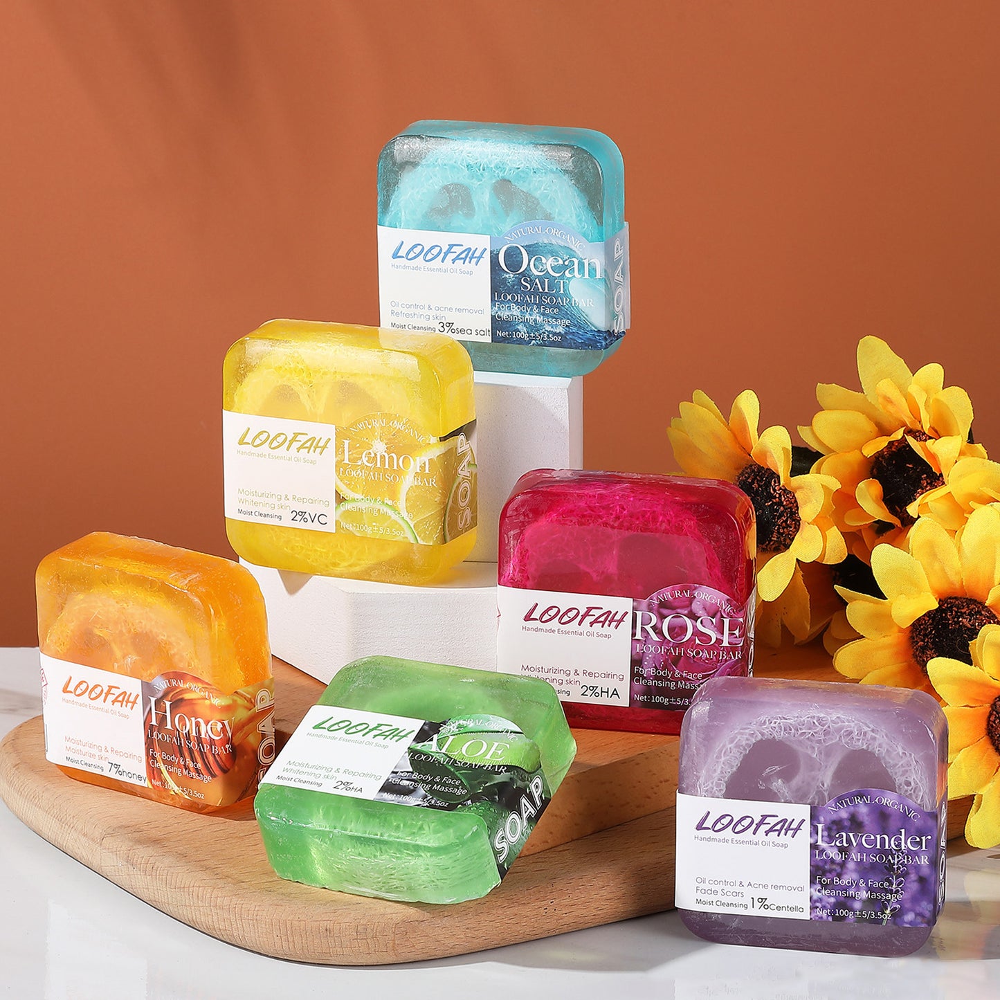 Rose and Loofah Soap, 100g