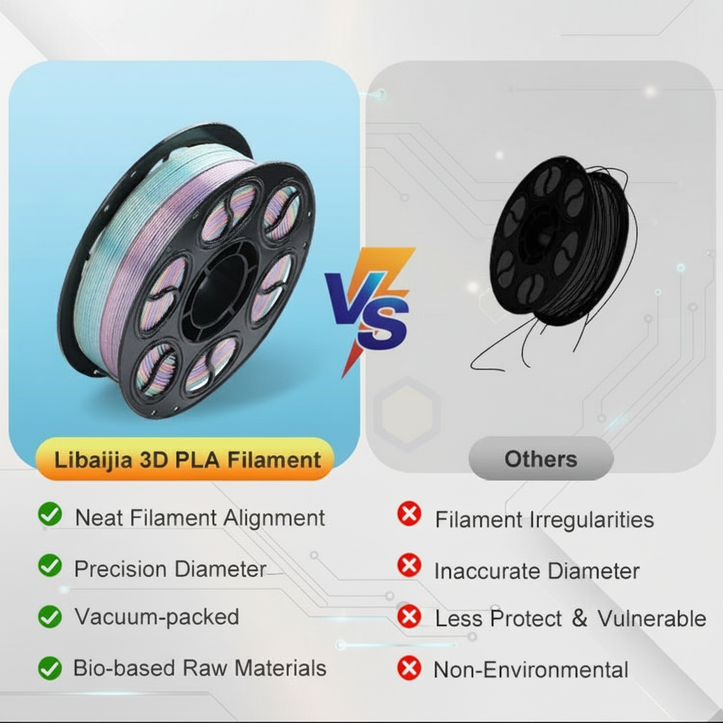 PLA 3D Printer Filament, Silk Three-Color, 1kg (2.2lb) Spool, 1.75mm +/- 0.03mm