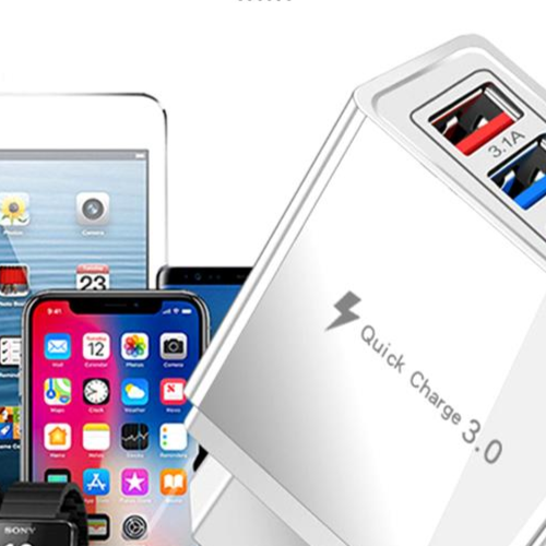 4 Outlets, White, Wall Cell Phone Charger, High Power 20W