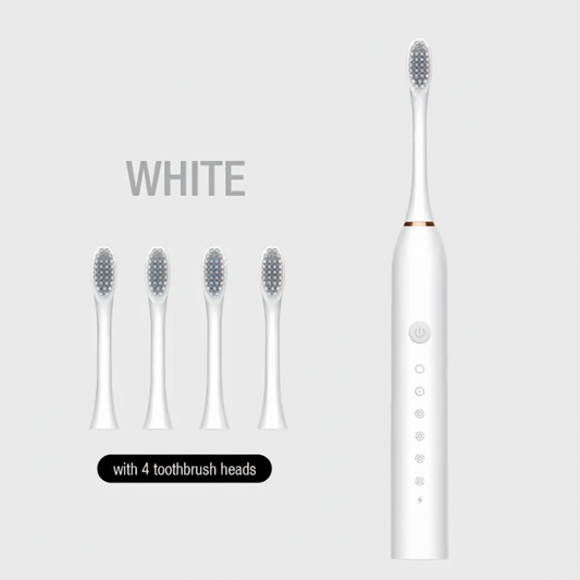 Sonic Electric Toothbrush, White, Waterproof, Rechargeable