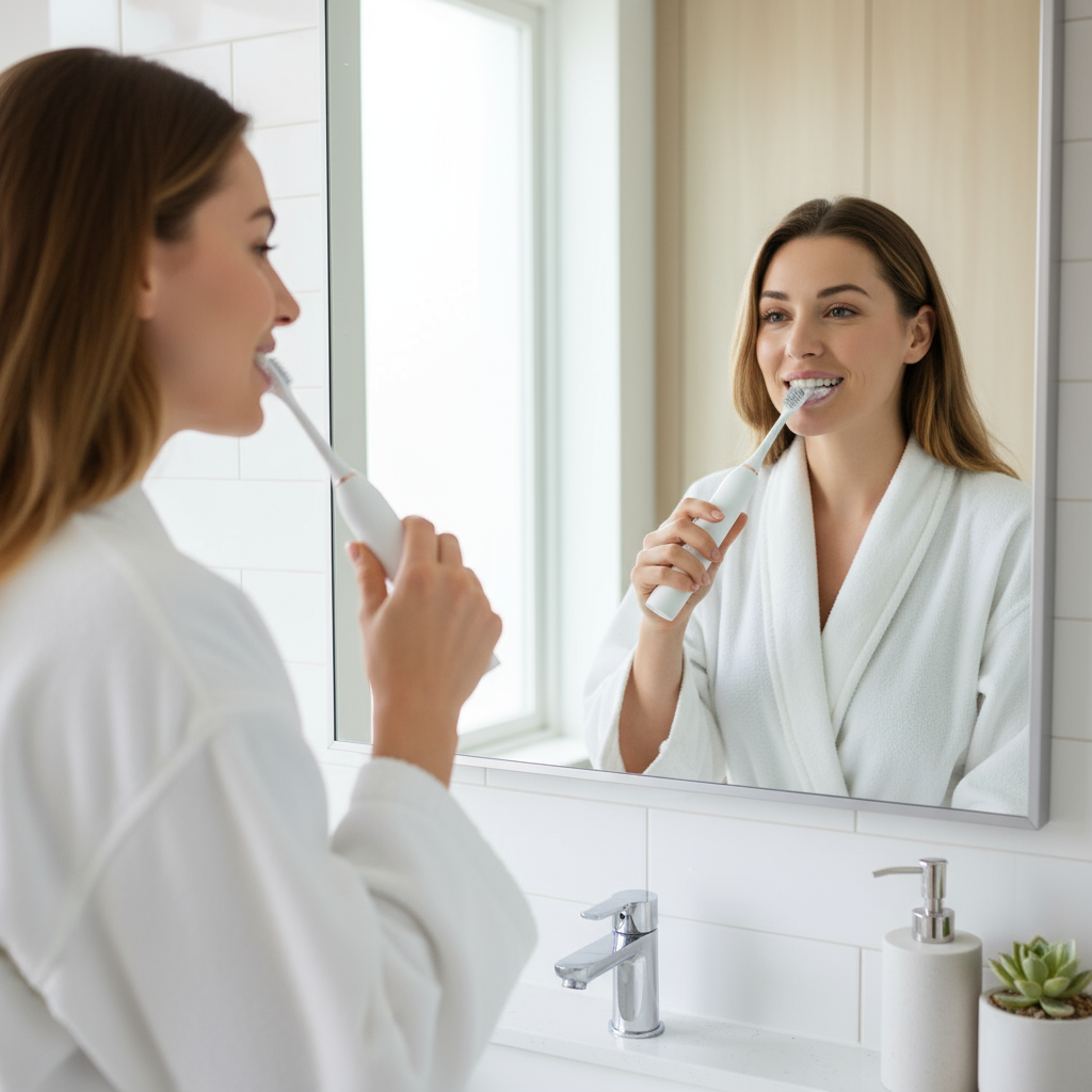 Sonic Electric Toothbrush, White, Waterproof, Rechargeable