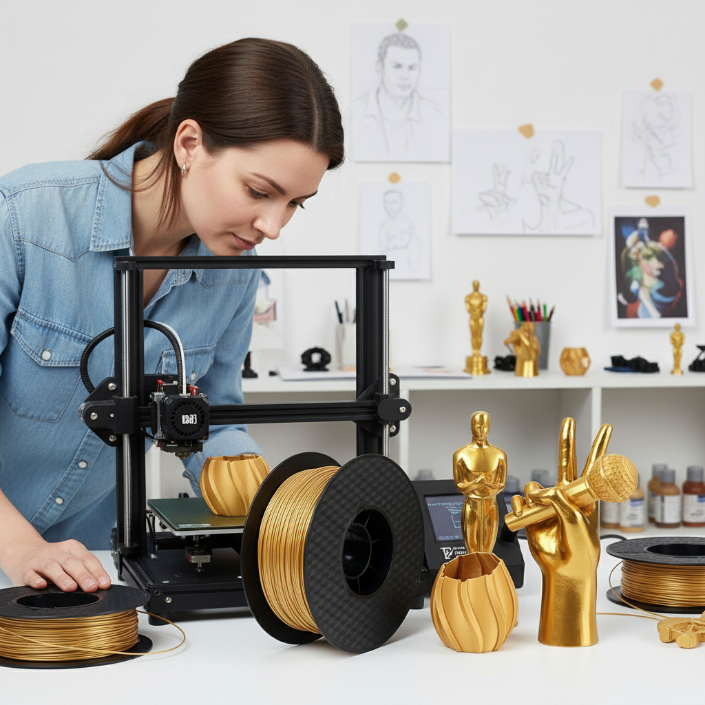 PLA 3D Printer Metallic Filament, 1kg (2.2lb) Spool, 1.75mm +/- 0.05mm