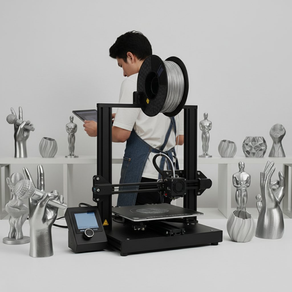 PLA 3D Printer Metallic Filament, 1kg (2.2lb) Spool, 1.75mm +/- 0.05mm