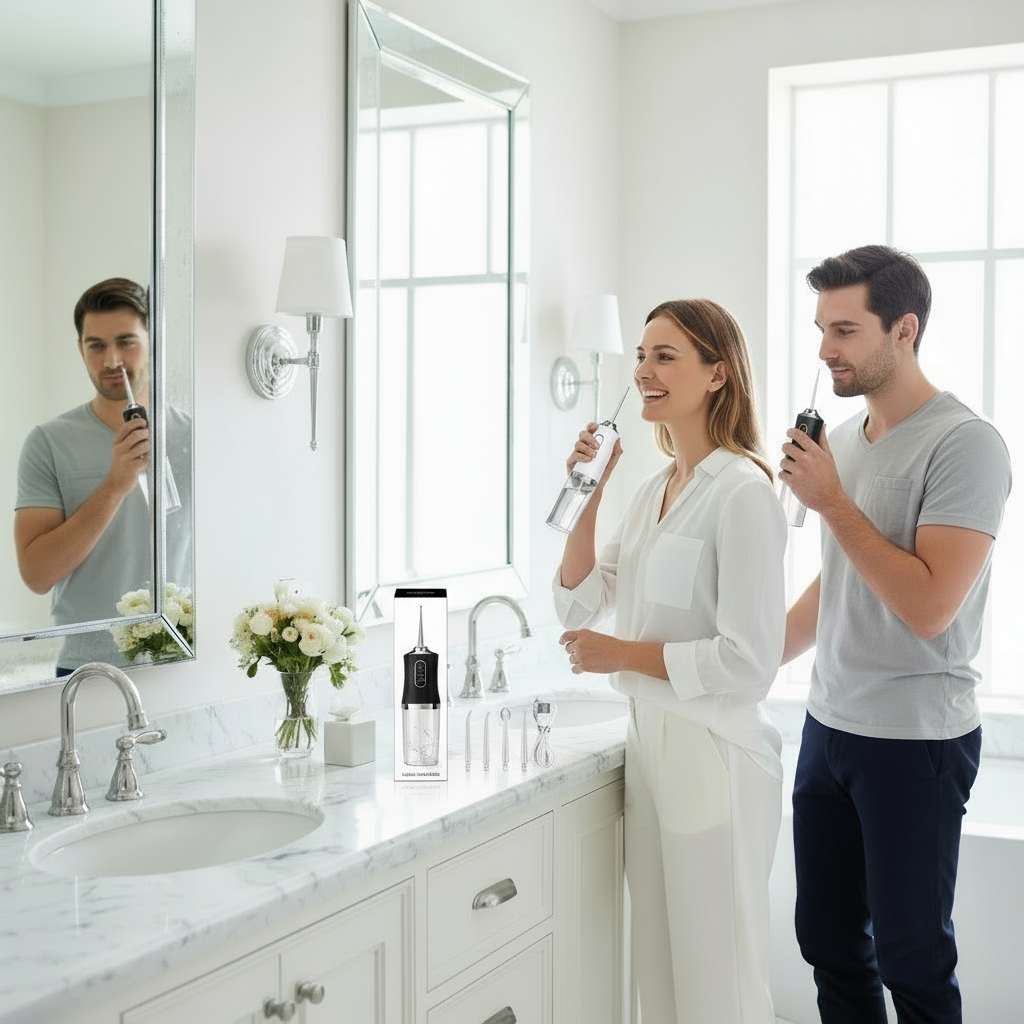 Electric Oral Irrigator, Black, Rechargeable