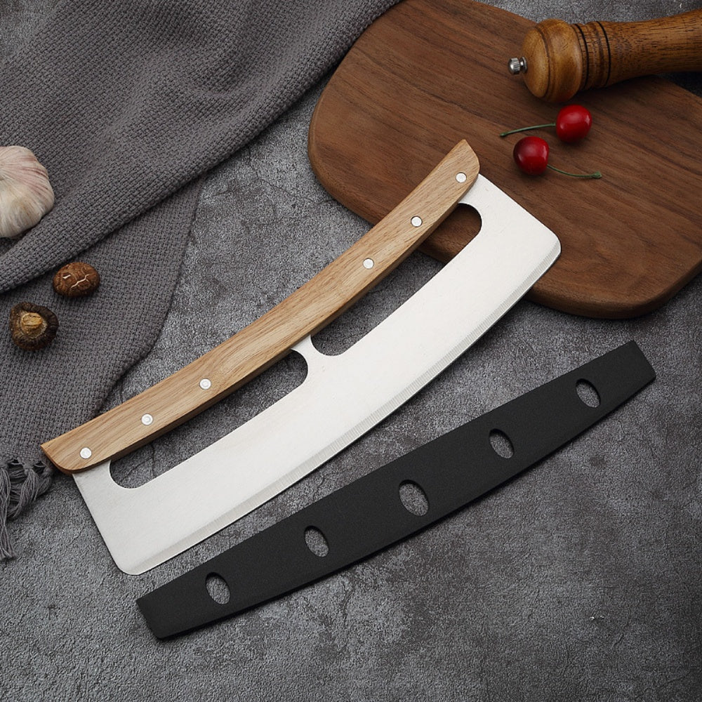 14" Pizza Cutter, Premium Wooden Handle