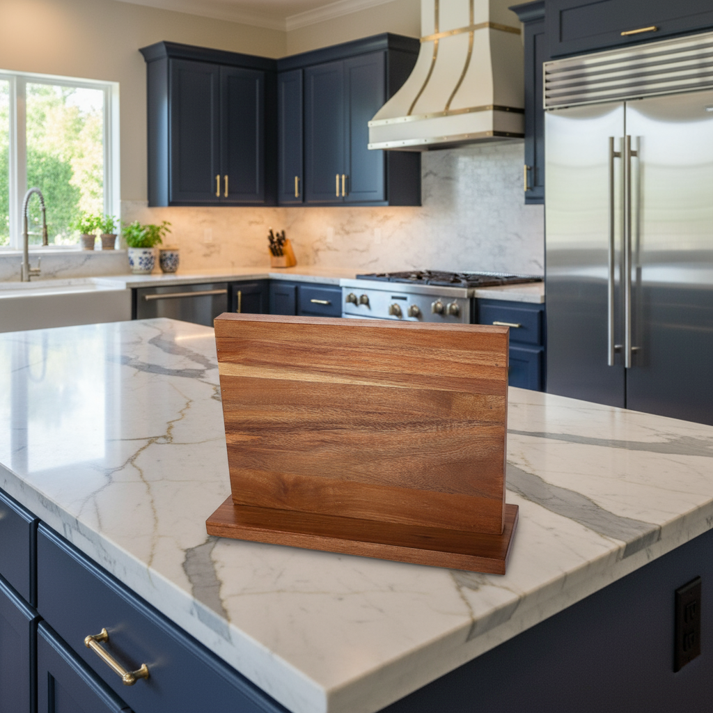 Countertop Magnetic Knife Holder, Acacia Hardwood