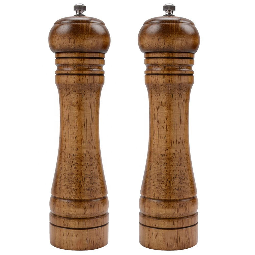 Classic style Pepper Grinder, 8", Natural Rubberwood