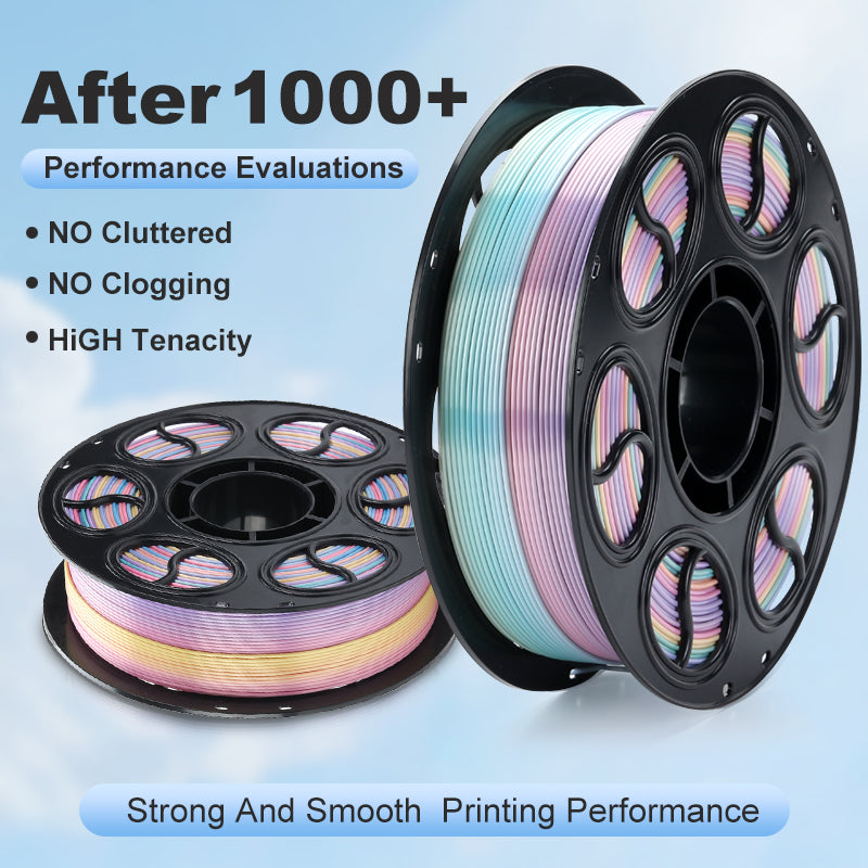 PLA 3D Printer Filament, Silk Three-Color, 1kg (2.2lb) Spool, 1.75mm +/- 0.03mm