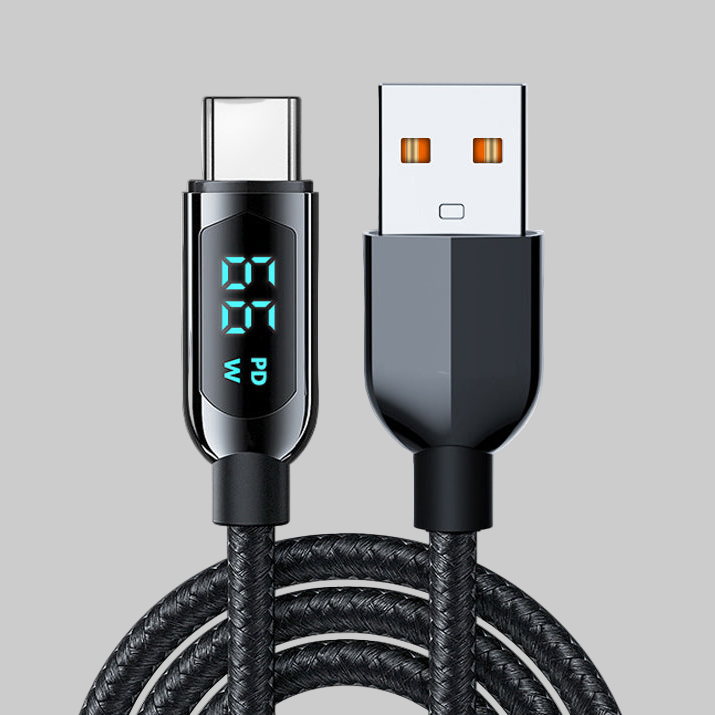 LED 6.5ft USB to Type-C Charging Cable, 100W