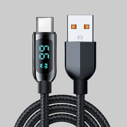 LED 6.5ft USB to Type-C Charging Cable, 100W