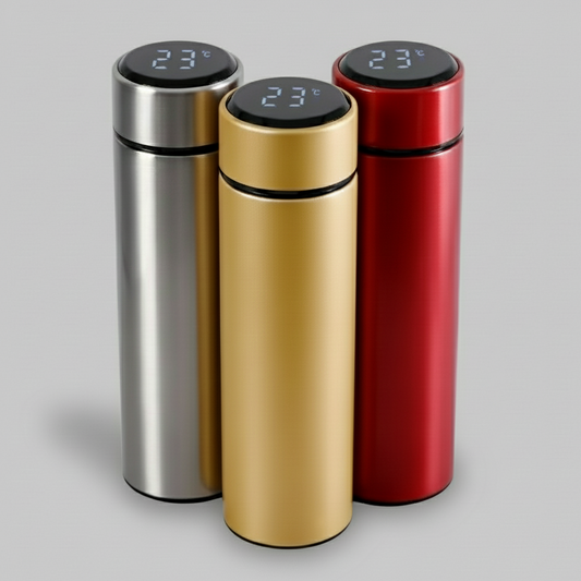 Vacuum Insulated Smart Thermos,  Digital LED Temperature Display, Stainless Steel, 17 Oz