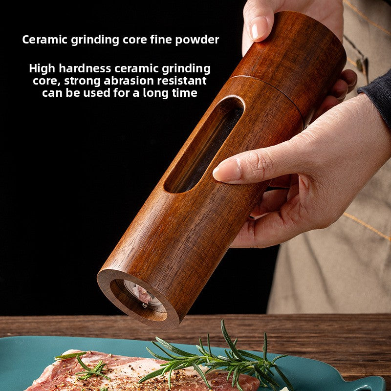 Spice Grinder Set, 8" tall, 2pcs, Acacia Wood