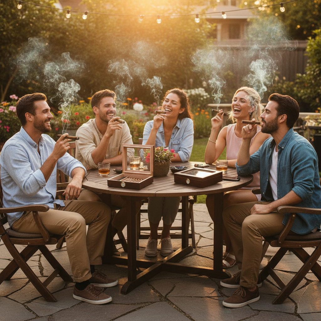 Cigar Box, Spanish Cedar, Brown, with Hygrometer and Humidor, 9x7 inch