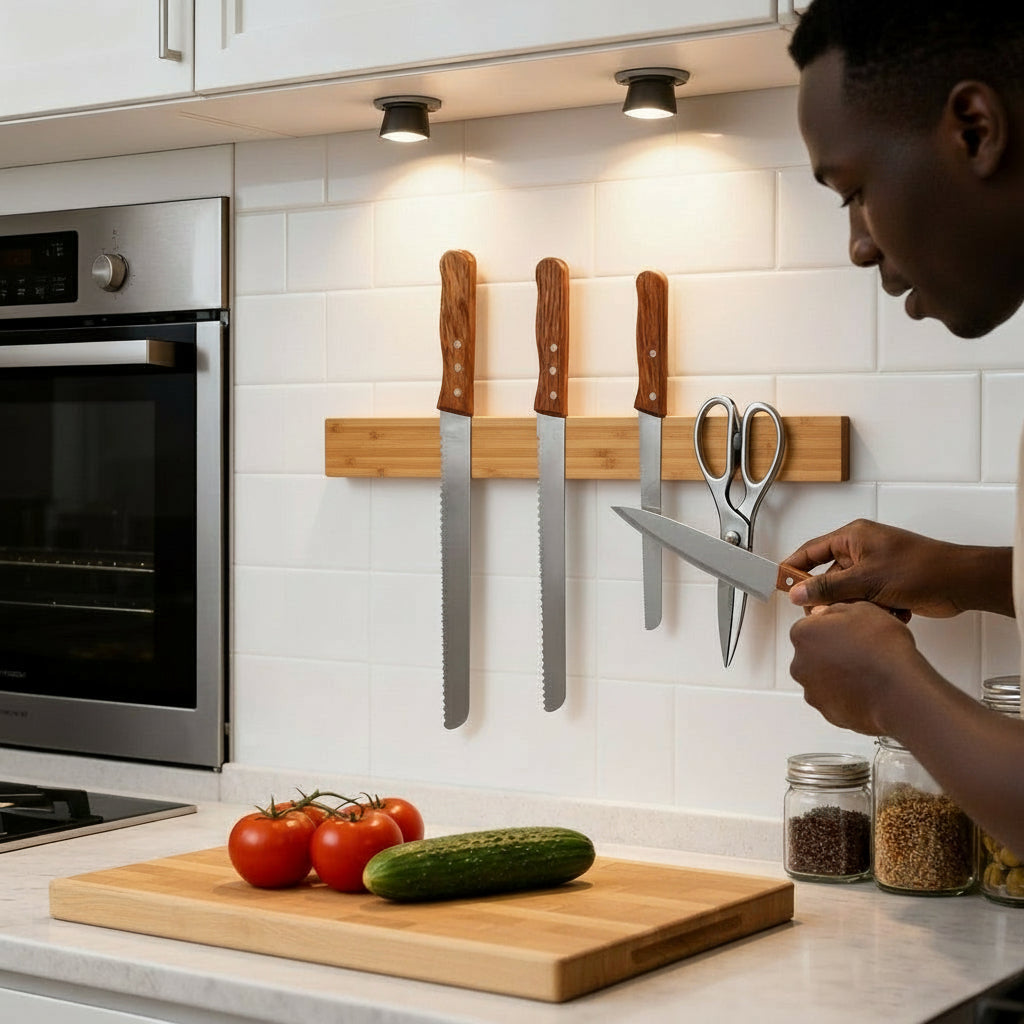 Magnetic Knife Holder, Bamboo Hardwood, 16"