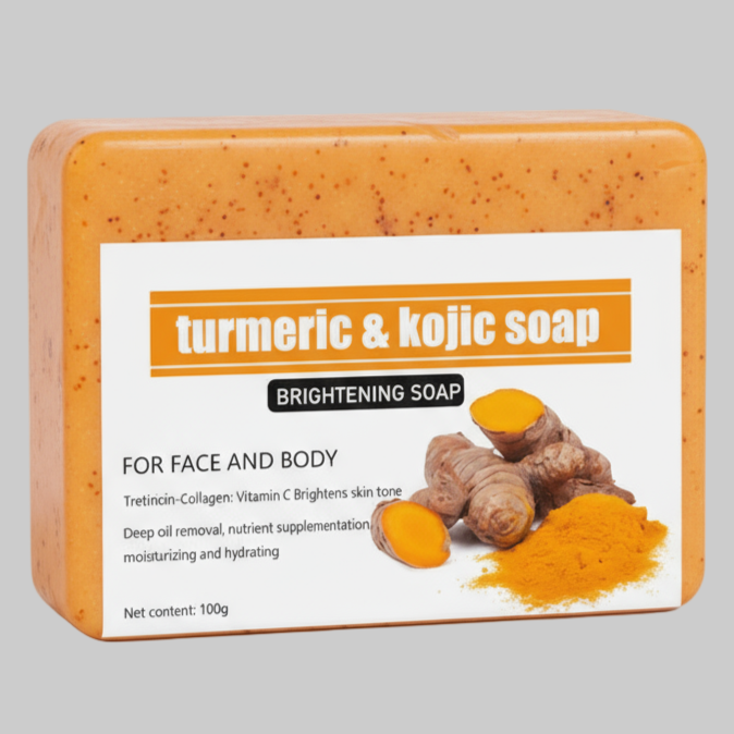 Turcuma Kojic acid Handmade Scrub Soap, 100g