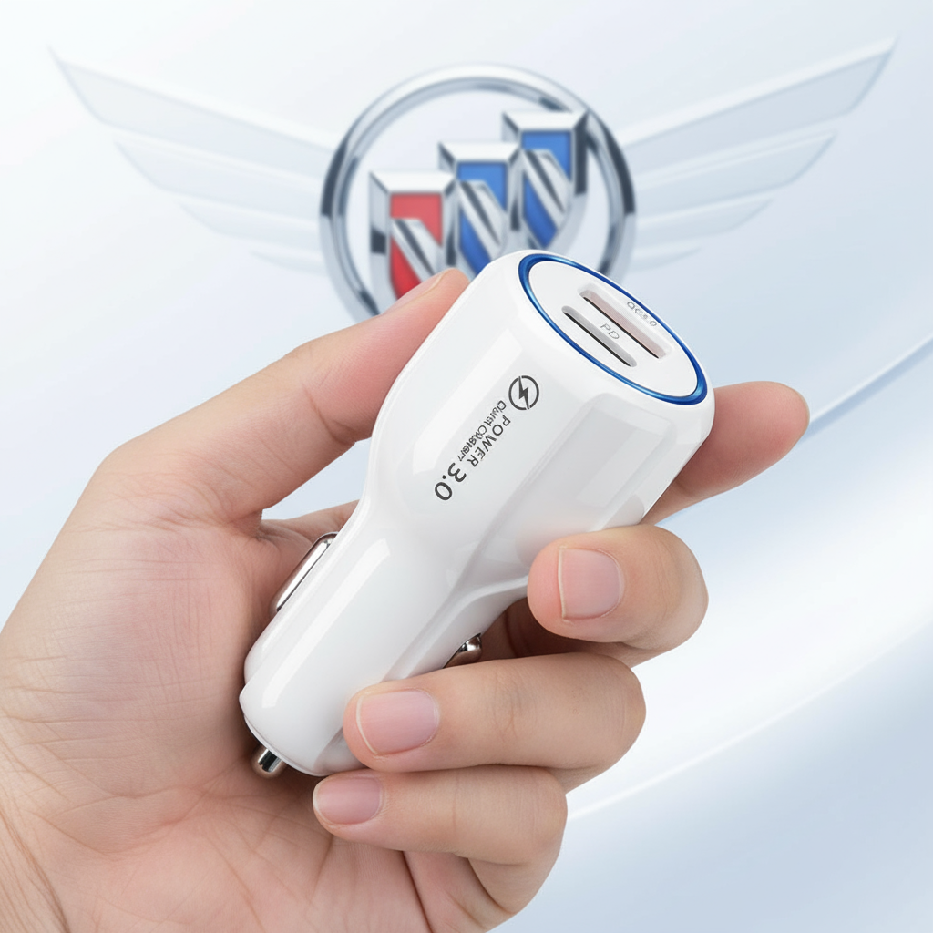 2 Outlets, White, Car Cell Phone Charger, High Power, 3A