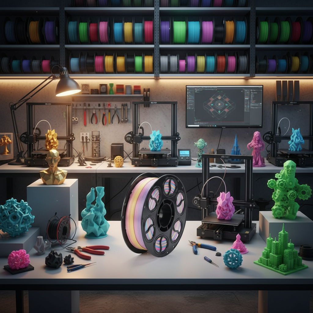 PLA 3D Printer Filament, Silk Three-Color, 1kg (2.2lb) Spool, 1.75mm +/- 0.03mm