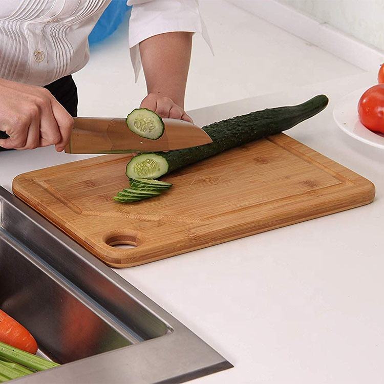 Bamboo Cutting/Serving Board Set, 4pcs, including Holder