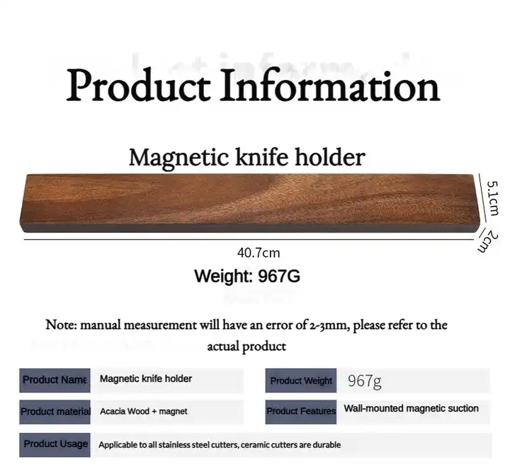 Magnetic Knife Holder, Acacia Hardwood, 16"