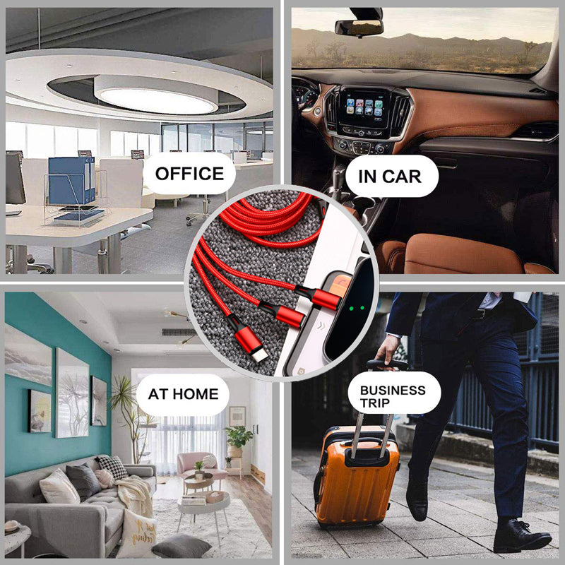 Silvery, 3 in 1 Charging  Cable