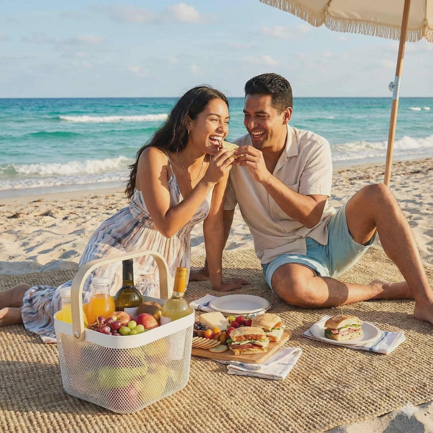 Eco-friendly Household Basket, 12qt, Wooden Handle