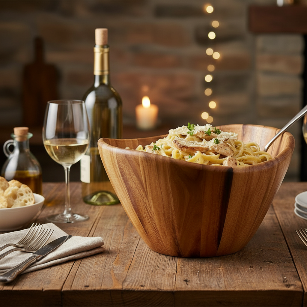 Acacia Wood Salad Serving Bowl, 12"